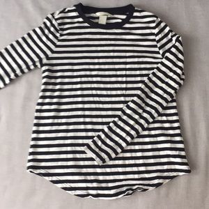 H&M black and white striped long sleeve tee